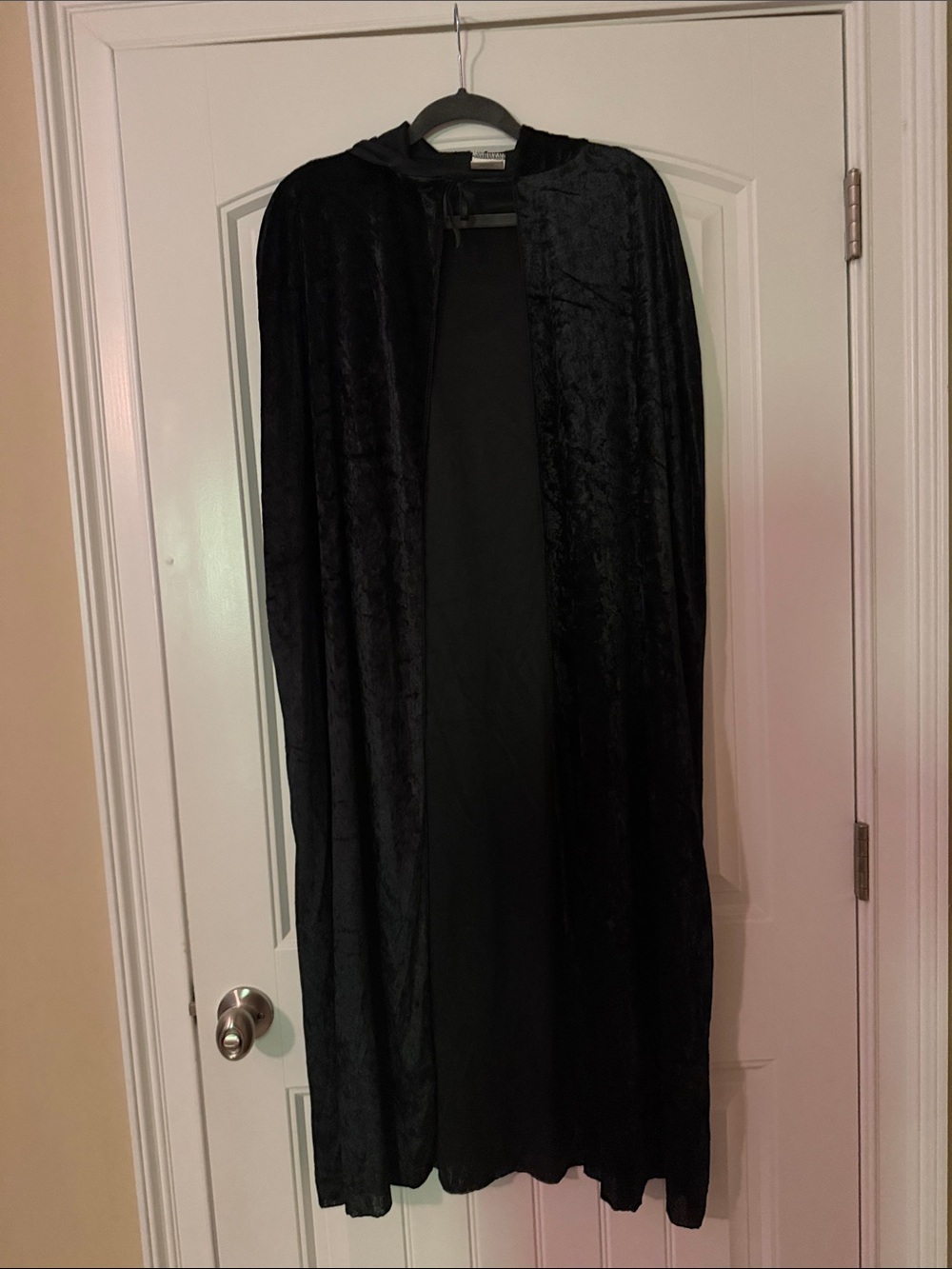 Black Velvet Hooded Cape Coat - Halloween Jacket & Coat set of 2